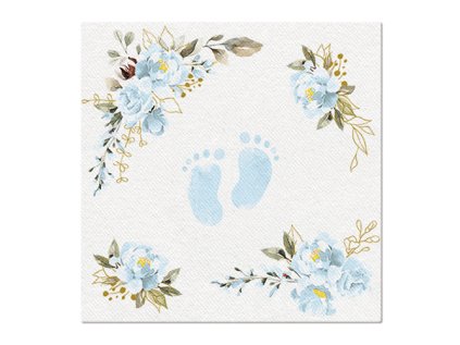 ubrousky paw airlaid 40x40 cm baby feet light blue
