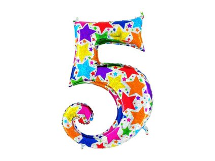 balon narozeninovy holographic 102 cm cislo 5