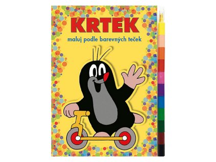 omalovanka s maxi pastelkami a5 krtecek maluj podle barevnych tecek