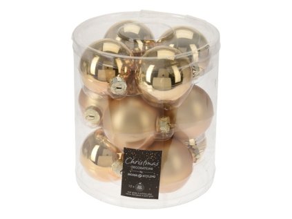 vanocni koule 60 mm sklenene 12 ks mix zlata matna