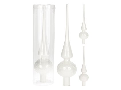 spic na vanocni stromecek 25 cm bily dekorovany mix matny leskly 1ks