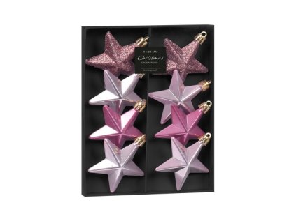 vanocni hvezdy sada 8 ks mix fialova prum 65 mm