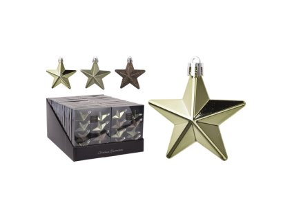 vanocni hvezdy sada 8 ks mix zelena svetla prum 65 mm