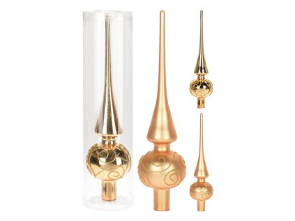 spic na vanocni stromek 25 cm skleneny mix zlata matna leskla 1ks