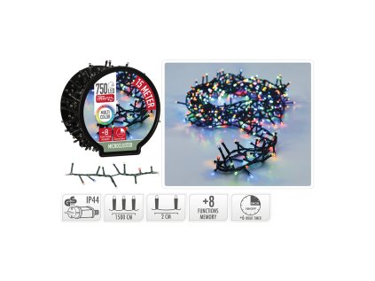 dekoracni osvetleni vnejsek retez 750 led barevne delka 15 m 230v