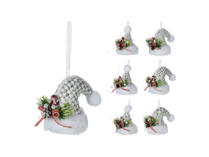 vanocni cepice 10 cm krajkova se stuhou mix 1ks