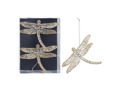 trpytiva vazka zlata zavesna dekorace baleni 2 ks