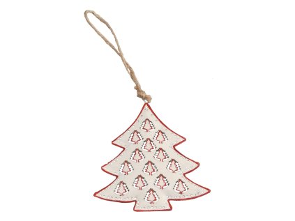 dekorace zavesna stromecek kovovy 9 cm 1ks