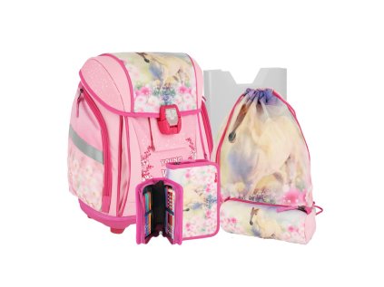 skolni batoh 5 dilny set new start 3d s led osvetlenim wild horse