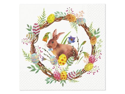 ubrousky tat 33x33cm bunny in a wreath