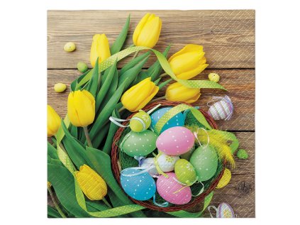 ubrousky tat 33x33cm easter basket catkins