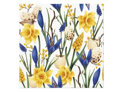 ubrousky paw l 33x33cm muscari with daffodils