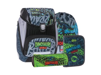 skolni batoh 4 dilny logic set dino world