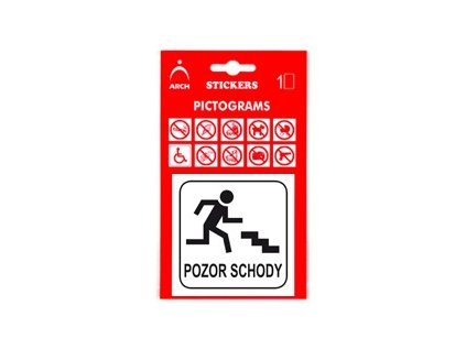 informacni samolepka pozor schody