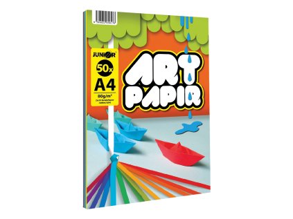 slozka barevneho papiru a4 art papir 50 listu 10 barev 80g m2