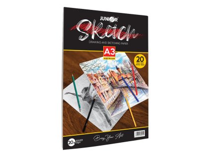 blok na malovani a skicovani sketch a3 premium 20 listovy 110g m2
