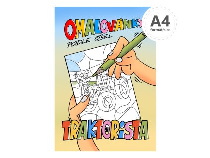 omalovanka a4 podle cisel traktorista