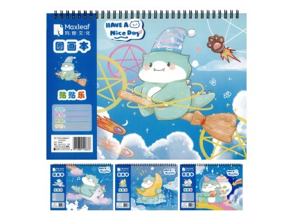 blok na skicovani se spiralou 30 cistych listu se samolepkami