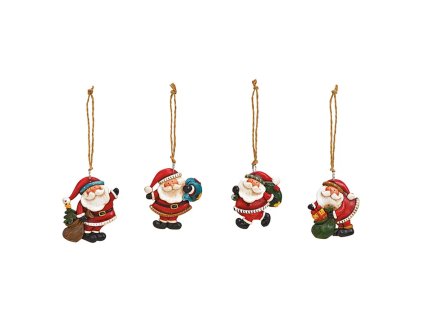 dekorace zavesna mikulas se snurkou 5x6 cm mix