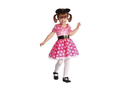 detsky kostym ruzova myska saty a celenka velikost 92 104 cm