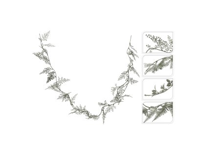 girlanda zelena vetvicka s listky 170 cm 4 designy