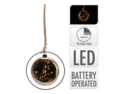 dekoracni osvetleni led s casovacem plocha koule barva kourova seda