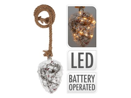 dekoracni osvetleni led siska na jutovem provazu 21 cm