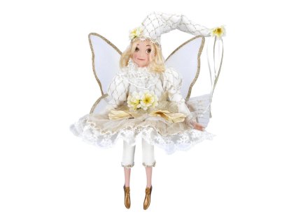 vila s hracim strojkem 57 cm zlato jantarova barva