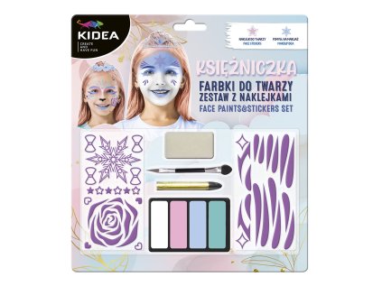 barvy na oblicej princezna 4 barvy stetec a nalepky sada