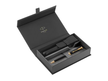 gp parker sonnet black gt cerne kozene pouzdro