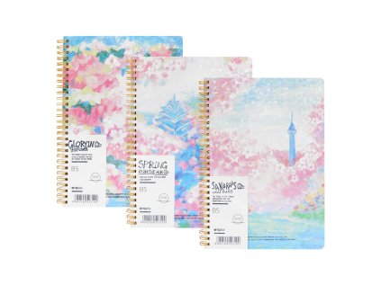 blok linkovany se spiralou b5 m g sakura 3 designy 80 listu