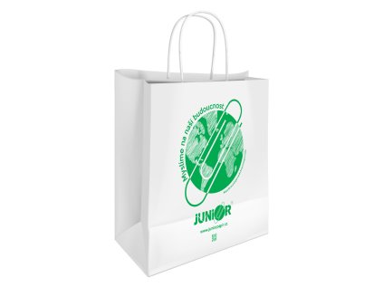 papirova taska 22x10x26 cm bila s potiskem junior