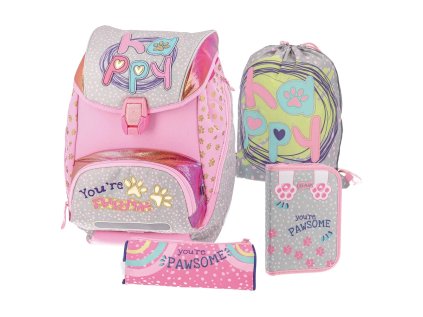 skolni batoh 4 dilny logic set paws