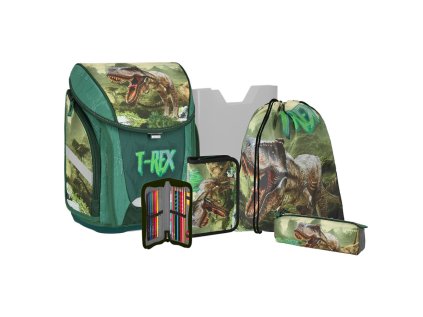 skolni batoh 5 dilny set s magnet prezkou t rex 3d