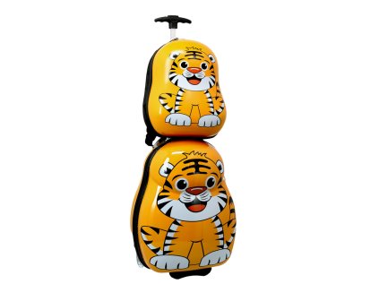 cestovni detsky kufr na koleckach batoh 2v1 tygr