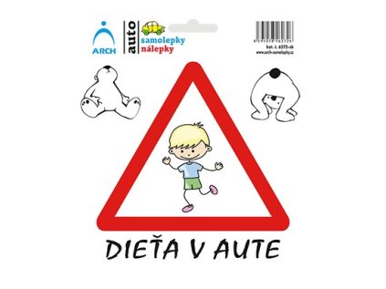 samolepka 15x17 cm dite v aute vesely kluk