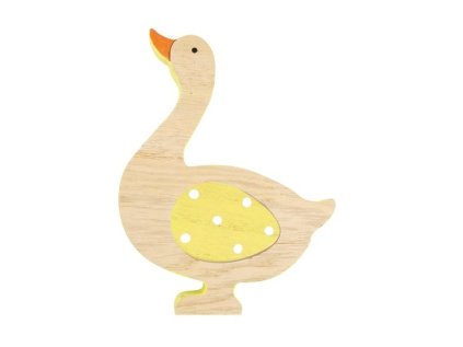 husa drevena stojici 16 cm zluta