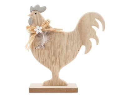 dreveny kohoutek stojici 16 cm