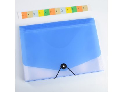 organizer na dokumenty s gumou a4 opaline cira modra 13kapes