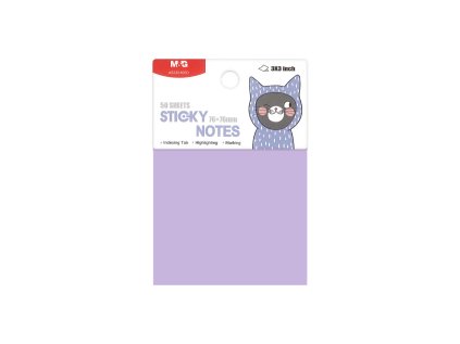 blok lepici m g so many cats pastel 76x76 mm 50 ks fialovy pastel