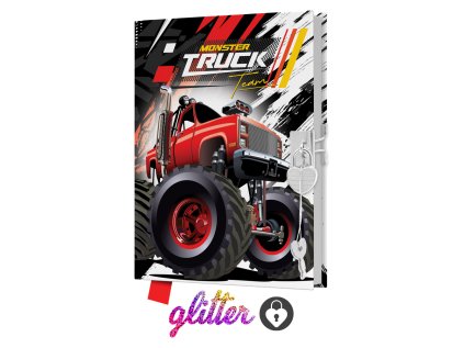 pamatnik junior 14x18 cm 80 listu se zamkem monster truck team