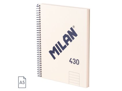 blok linkovany se spiralou a5 milan 80 listu bezovy