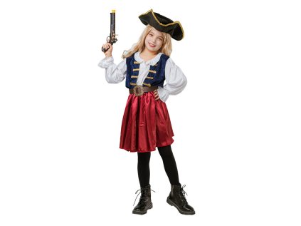 kostym pirata divka klobouk saty pasek velikost 110 120 cm