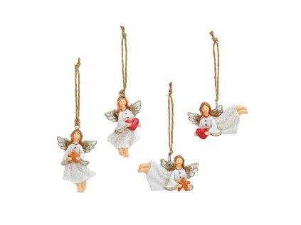 zavesna dekorace anejl s provazkem 7 cm mix 1 ks