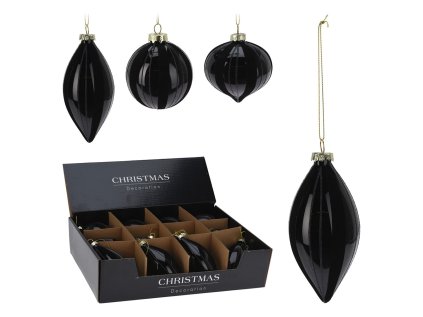 vanocni sklenene ozdoby mix tvaru cerne cena je za 1 kus