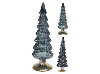 skleneny vanocni stromek 25 cm tmave modry 2 barvy