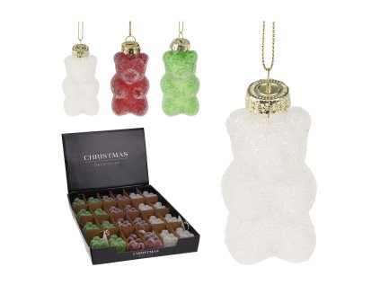 vanocni ozdoby sklenene medved 70 mm 3 barvy cena je za 1 ks