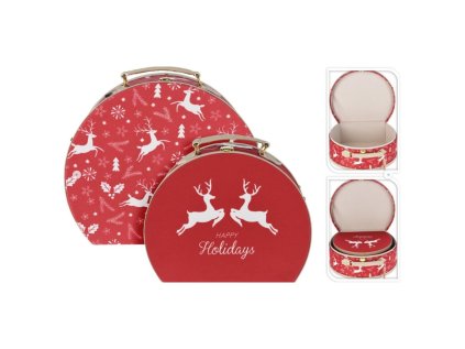 sada vanocnich kufru cervena bily sobi dekor