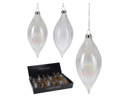 vanocni ozdoba sklenena 12 cm rampouch svetle sedy sedy perletovy cena za 1 ks