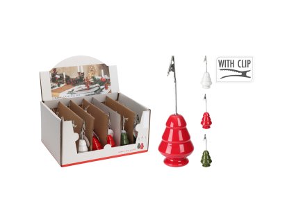 drzak na vanocni jmenovky bily cerveny zeleny stromek